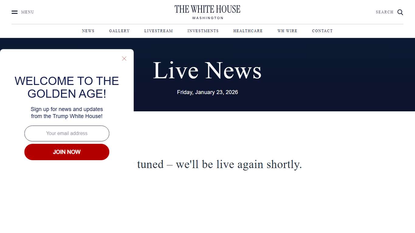 Live News – The White House