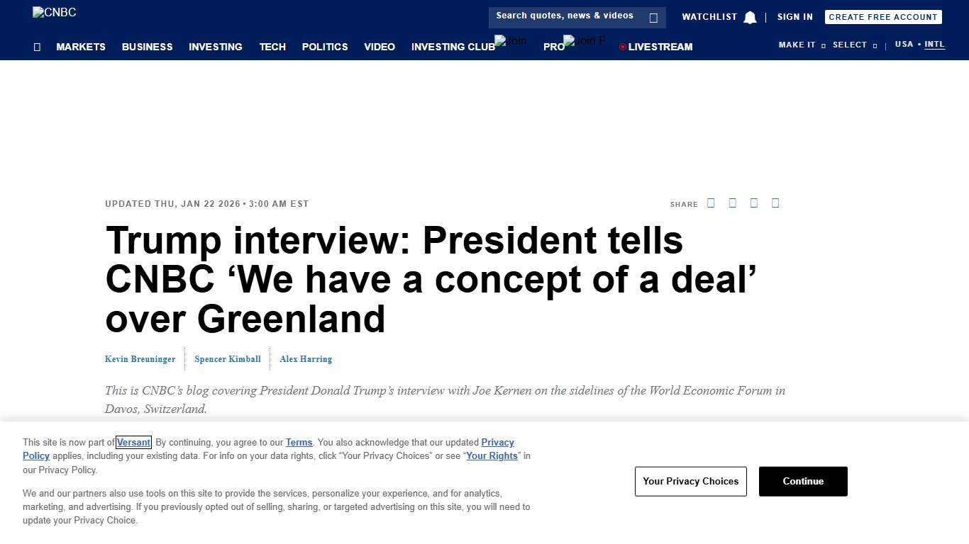 Recap: President Trump’s CNBC interview from Davos